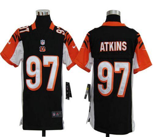 Youth Nike NFL Cincinatti Bengals 97 Georgia Geno Atkins Black Jerseys